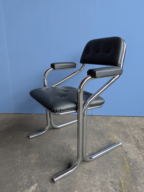 Image 1 of 6 chaises vintage à structure tubulaire Jerry Johnson