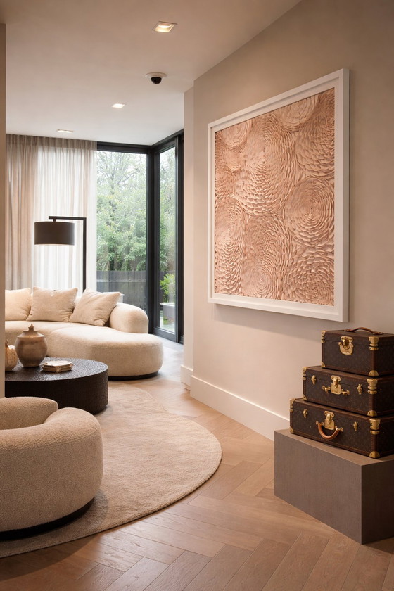 Image 1 of Large sculptural wall sculpture – handmade leather – 3D relief – XXL format