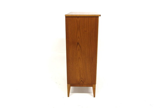 Scandinavian Teak Tallboy Chest of Drawers, Sweden, 1960, Metal (photo 3 of 4)