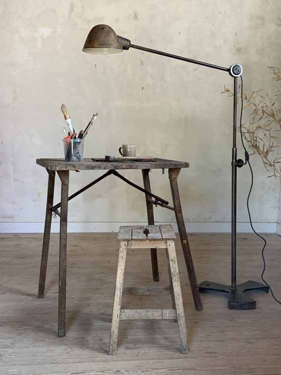 lampadaire industriel vintage pour atelier – polished steel, Metal, Industrieel (photo 3 of 15)