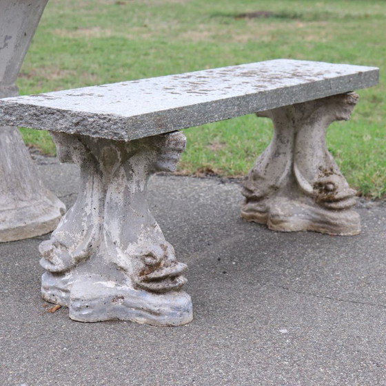 Conjunto de jardín con mesa y dos bancos, Conjuntos de jardín, Otro, Gris, Vintage (foto 5 de 12)