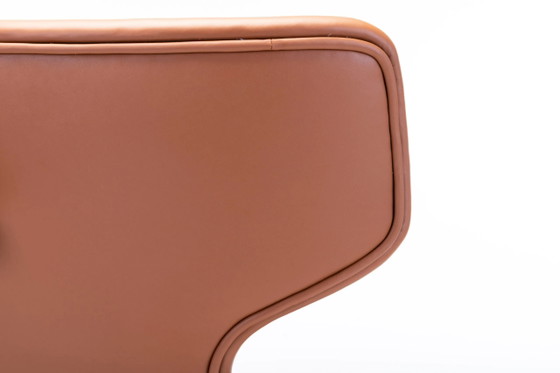 Cognac Leather & Wood Wingback Lounge Chair by Ib Kofod Larsen for Fröscher, 1970s – Kofod-Larsen, Armchairs (photo 19 of 26)