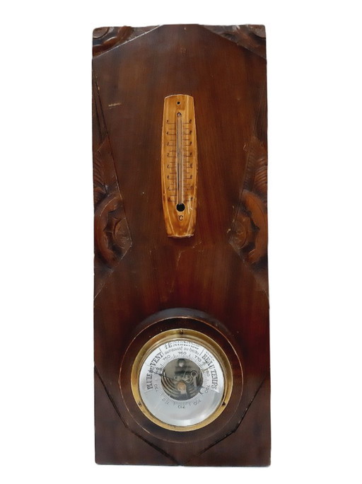 Vintage wall hanging barometer - thermometer