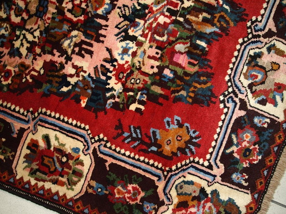 Image 1 of Handgemaakt vintage Perzisch Bakhtiari-tapijt 3,7' x 4,9' (114 cm x 152 cm) jaren 70 - 1C315