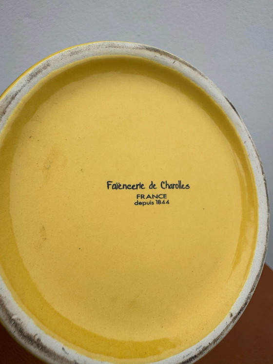 Yellow Memphis style Soliflore Vase Charolles, Ceramic (photo 5 of 6)