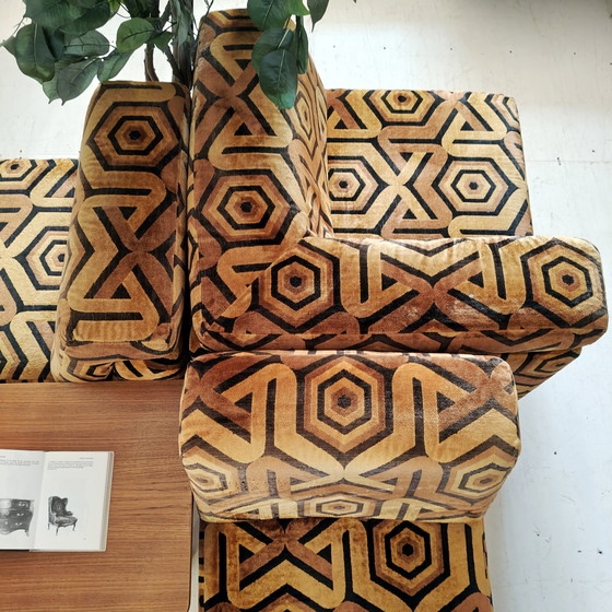 Image 1 of Divano modulare colorato vintage con motivo anni '70