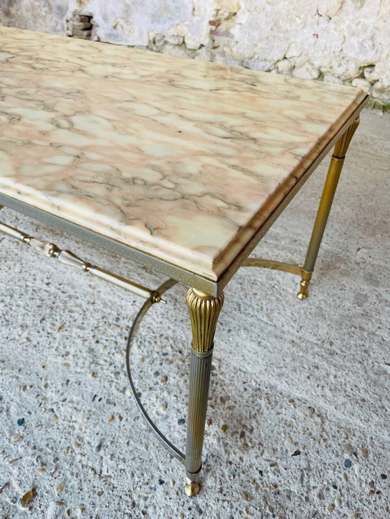 Image 1 of Mid-Century , Vintage Marble & Brass Coffee Table, 1960S