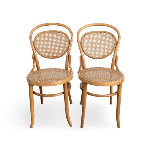Set di 2 sedie originali in legno curvato J J Kohn Mundus, simili alla Thonet n. 15