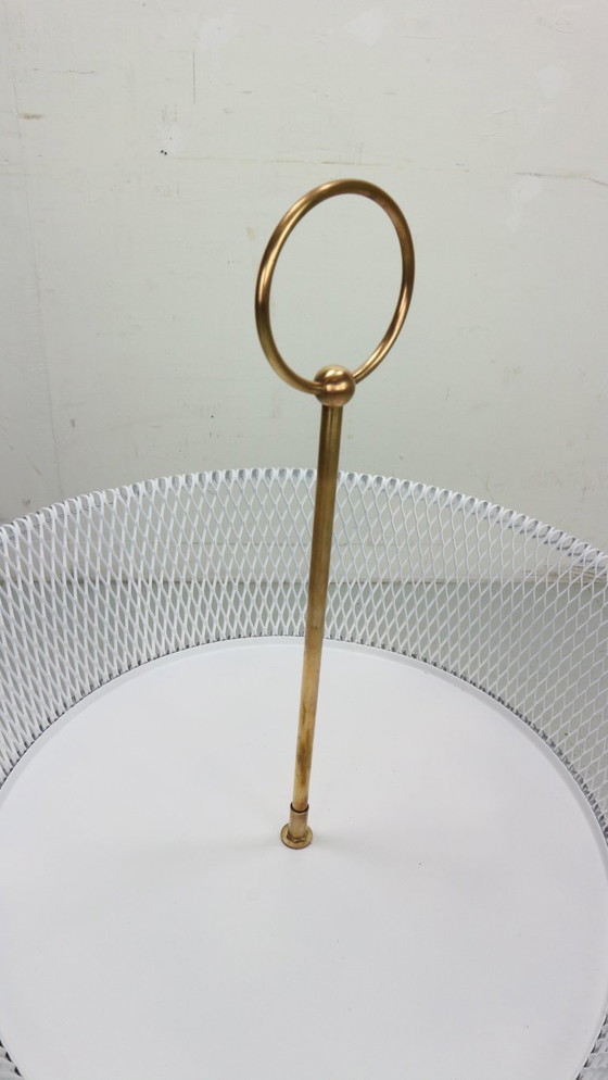 Image 1 of Fioriera d'epoca in metallo bianco e ottone, Francia, anni '60