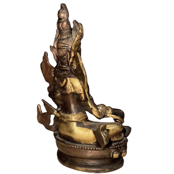 Syamatara Detallada (Tara Verde) – Nepal – Finales del Siglo XX – Bronce Dorado 13.3 cm – Esculturas, Bronze (photo 4 of 9)