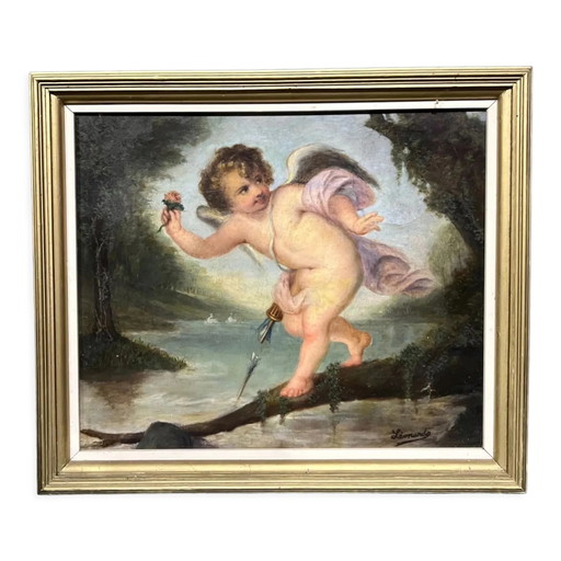 Painting "Cupid". Oil on canvas. – schilderijen tekeningen