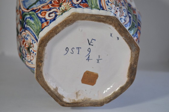 Image 1 of Covered polychrome Delftware pot - SANSON 18th century (ref 2861) - 19th century