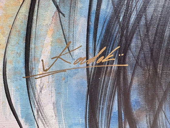 Image 1 of Large colorful painting (135cm wide x 195cm high)