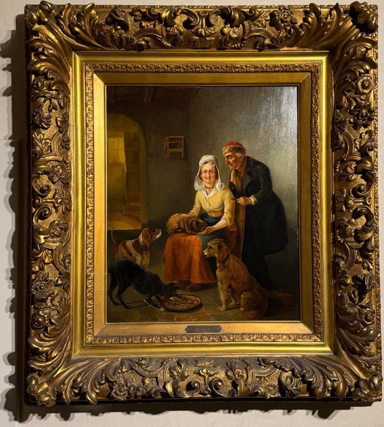 Image 1 of Zacharia Noterman (1823 - 1890) - dipinto ad olio del XIX secolo