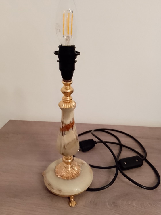 Image 1 of Vintage neoklassieke lamp in onyxbrons, volledig gerestaureerd.