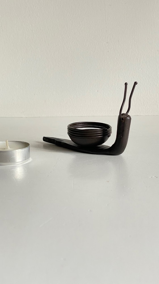 Image 1 of Vintage Brutalist Snail Candlestick