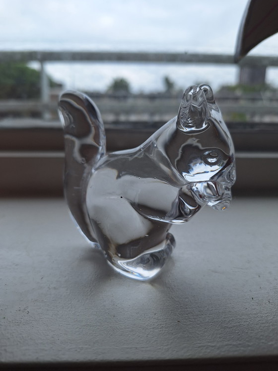 Image 1 of Fermacarte scoiattolo in cristallo vintage di Hadeland Norway