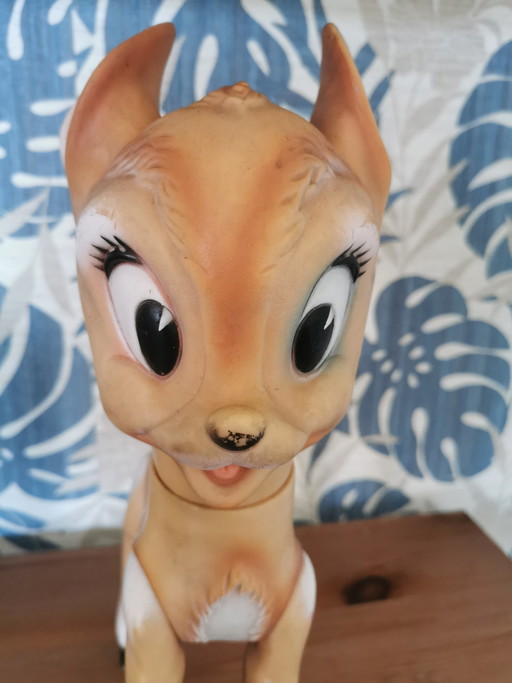 Rare figurine Bambi en caoutchouc Disney de 1962