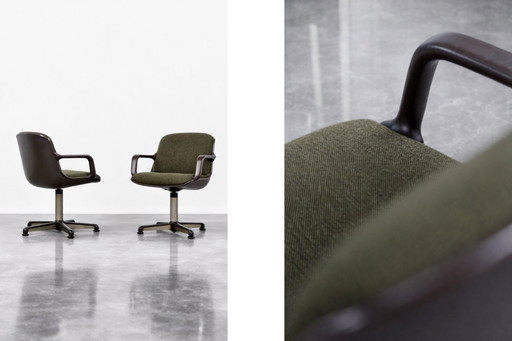 Vintage Mid-Century German Modern Office Chairs by Charles  Pollock for Comforto, 1970s, Set of 2