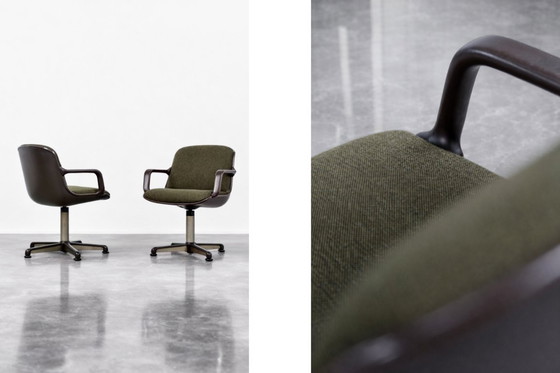 Image 1 of Vintage Mid-Century German Modern Office Chairs by Charles  Pollock for Comforto, 1970s, Set of 2