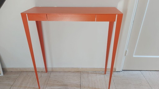 Orange Console/Dressing Table with 3 Drawers