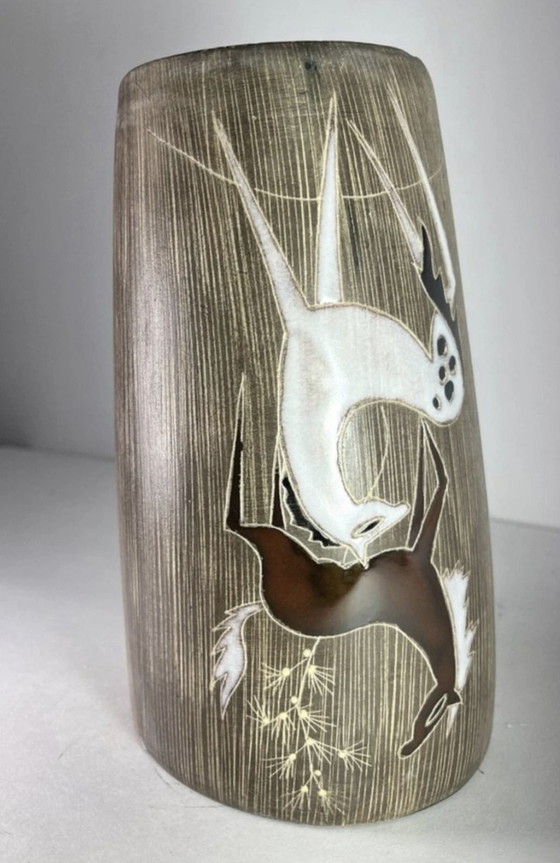 Image 1 of Ruscha Ceramic Vase By Hans Welling "Les Chevaux" (The Horses)