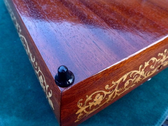 Image 1 of Swiss Large jewelry box with Reuge music box (incl. key) with image of Mona Lisa.