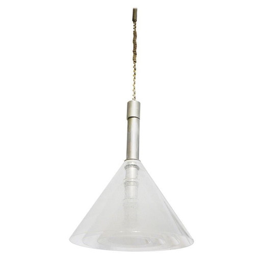 Vintage murano glass pendant lamp by Carlo Nason for Mazzega, Italy 1965