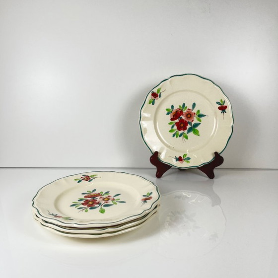 Image 1 of Set of 4 Sarreguemines "Amazonas" dinner plates, late 19th-early 20th century