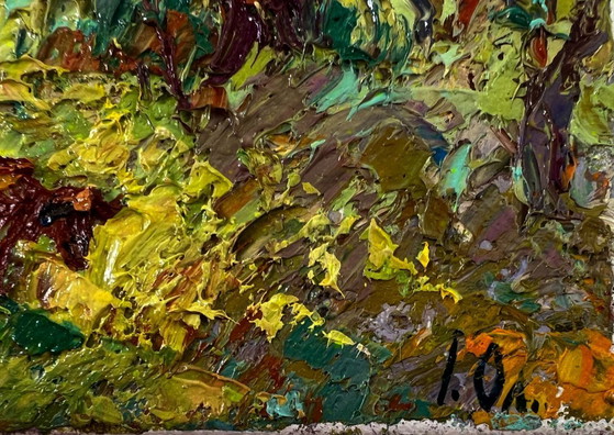 Original Oil Painting Nature Day Landscape In The Shade Of The Trees – Paintings & Drawings, Canvas (photo 5 of 8)