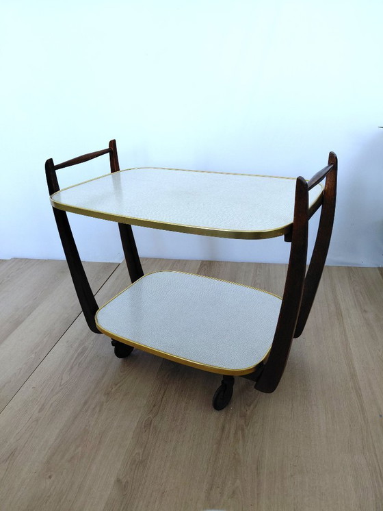 Image 1 of Art deco serving trolley with two trays