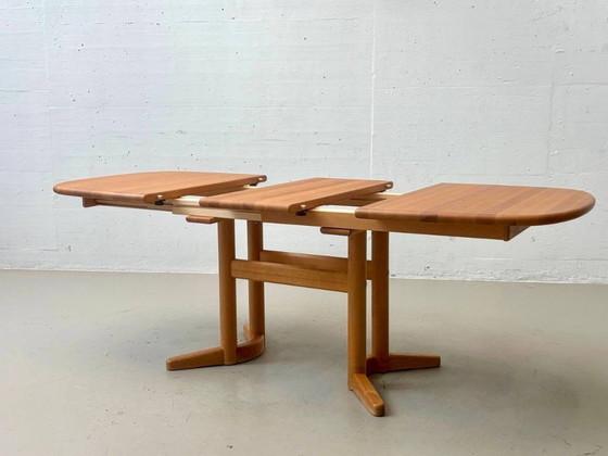 Table de salle à manger extensible de style vintage danois, fabriquée artisanalement en bois d'aulne, (photo 11 of 13)