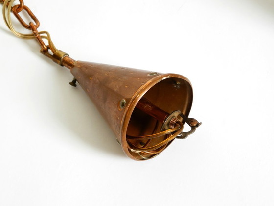 Image 1 of 1960s cone pendant lamp in copper by TH. VALENTINER Copenhagen, Made in Denmark