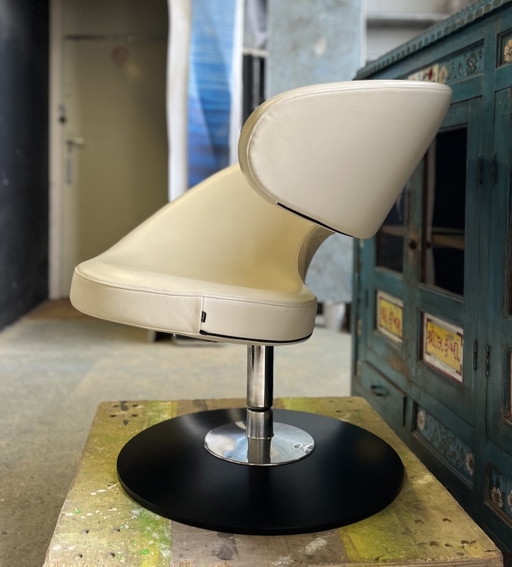 Varier Peel Club Design-Sessel aus cremefarbenem Leder