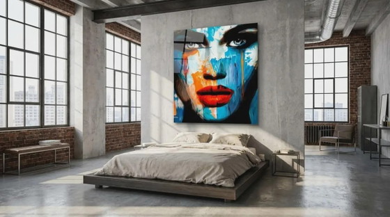 Modern Face – Ritratto femminile sensuale 3D | Quadro da parete 3D XXL 133 × 150 cm | Vetro acrilico 6 mm | (photo 5 of 7)