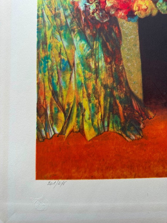 Image 1 of Leonor Fini - Rare print, woman holding flowers
