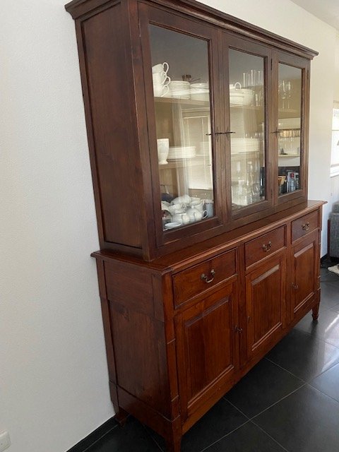 Image 1 of Teak Buffet Cabinet Display Case