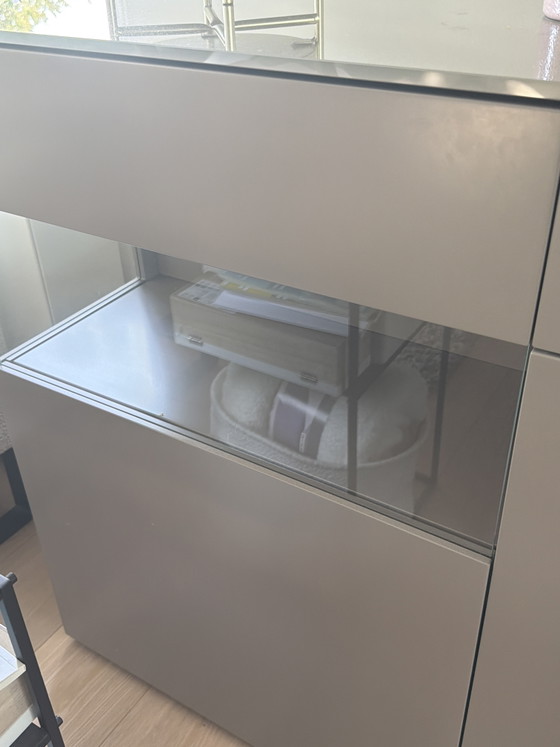 Karat Sideboard Cabinet Taupe With Glass – Wood (photo 4 of 5)