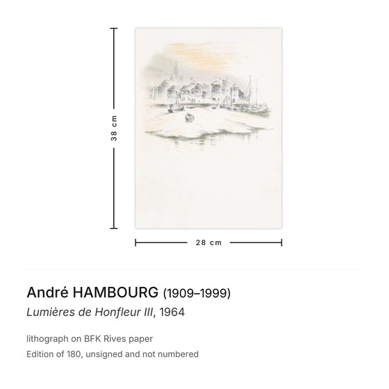 Image 1 of André HAMBOURG Litografía Luces de Honfleur III 1964
