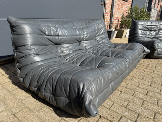 Image 1 of Ligne Roset Togo 100% auténtico, 3 oz y 2 oz en piel gris.