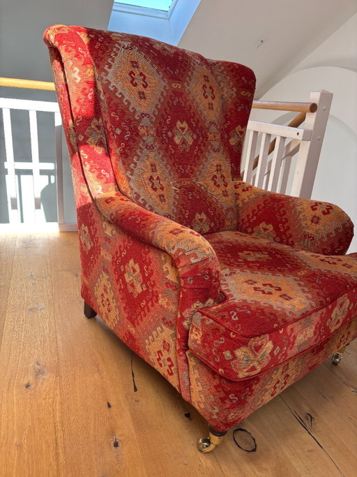 Wing chair from Wagner Möbelmanufaktur – Bielefelder Werkstätten, fauteuils, Textile, Wood (photo 2 of 5)
