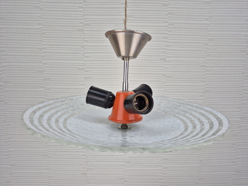 Ceiling lamp "Inverted Umbrella." Vintage glass lamp.