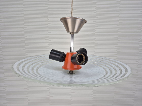 Image 1 of Lampada da soffitto "Ombrello rovesciato". Lampada vintage in vetro.