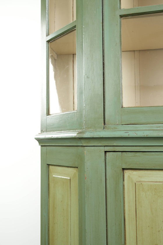Image 1 of Antieke Hollandse servies/ keuken/ buffetkast uit begin 19e eeuw van grenenhout