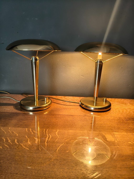 Pair of Postmodern Table Lamps | Holtkötter Germany  Vintage Mid-Century Modern | Designer Bedside Lamps