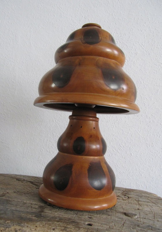 Antique Brazilian Art Deco Butterfly Wood lamp, Table lamps, Brown (photo 3 of 15)