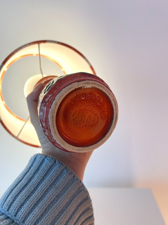 Image 1 of Lampe de table Fat Lava - fabriquée à partir d'un vase Jasba original des années 1970.