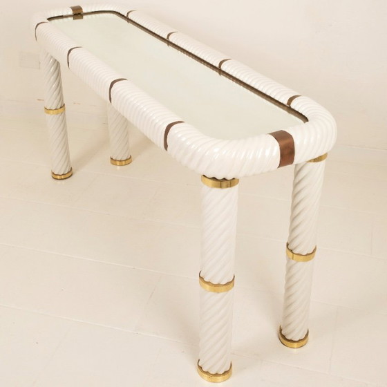 Image 1 of Console en porcelaine et laiton de Tommaso Barbi, 1970