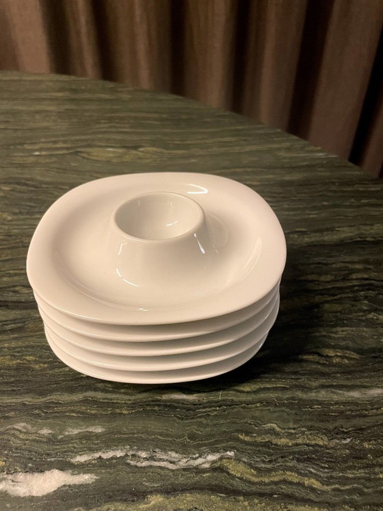 Image 1 of 5 Egg cups - Rosenthal Suomi Weiss - Square - Ø 13,2 cm - h 2,6 cm, Porcelain White