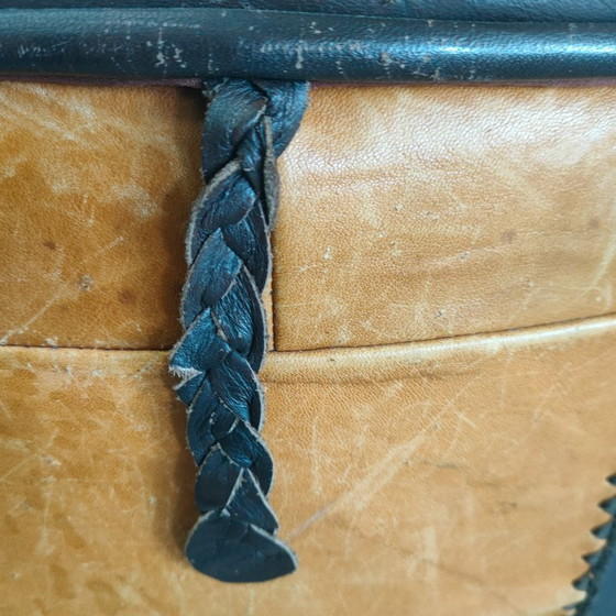 Image 1 of Pouf brocante d'epoca con patta di contenimento/ripostiglio.